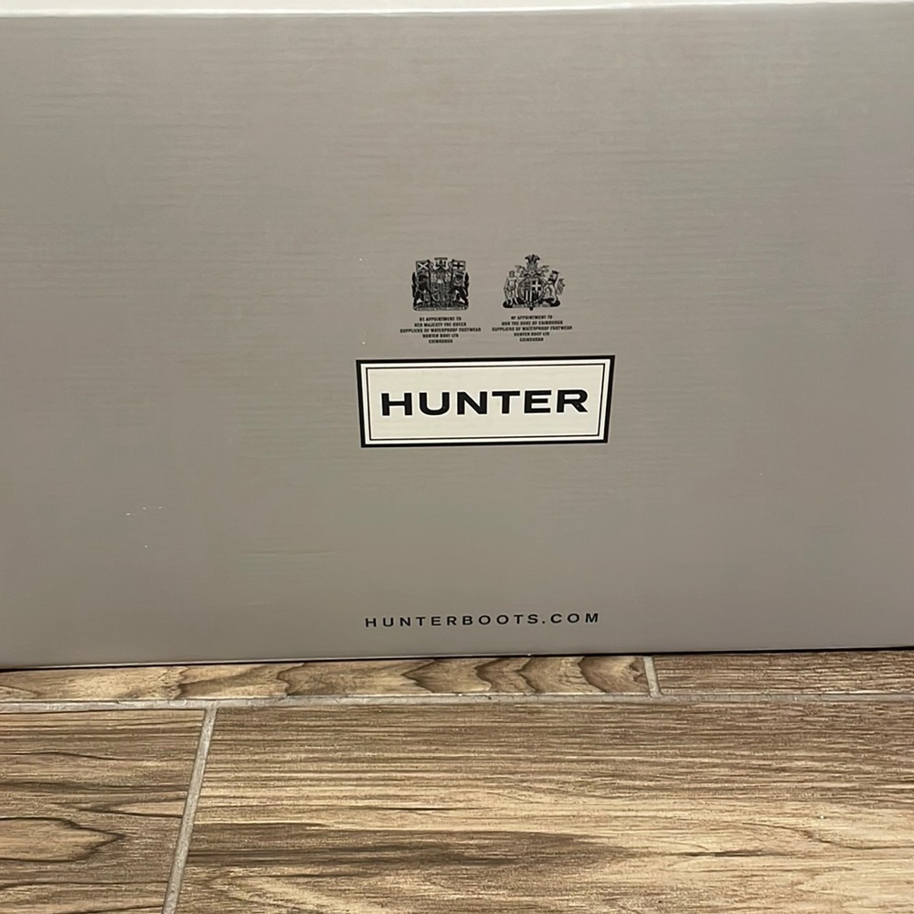 Women’s black hunter boots with boot socks